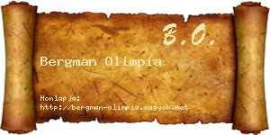 Bergman Olimpia névjegykártya